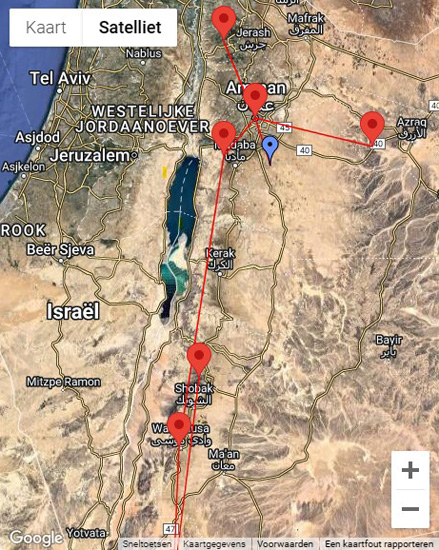 Route Highlights van Jordanië