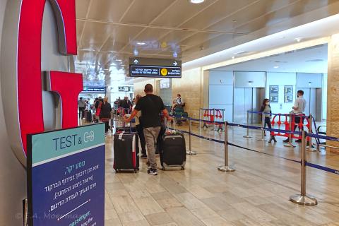PCR-test arrival hall Ben Gurion Airport